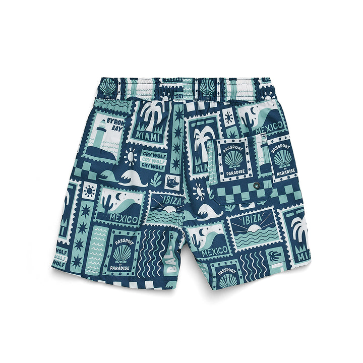 Crywolf Boardshorts - Blue Postcards