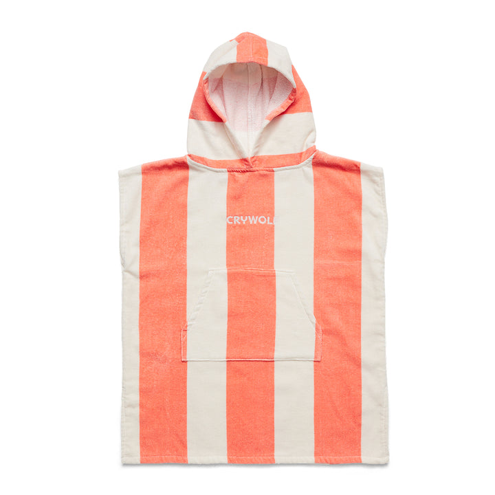 Crywolf Hooded Towel - Coral Stripe