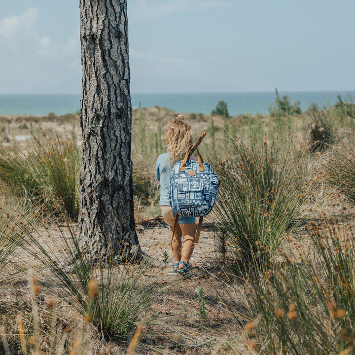 Crywolf Mini Backpack - Blue Postcards