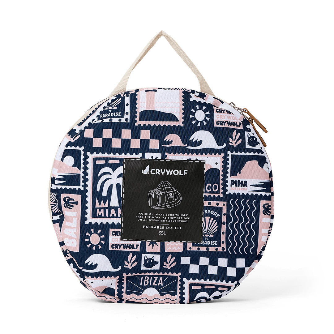 Crywolf Packable Duffel Bag - Blush Postcards