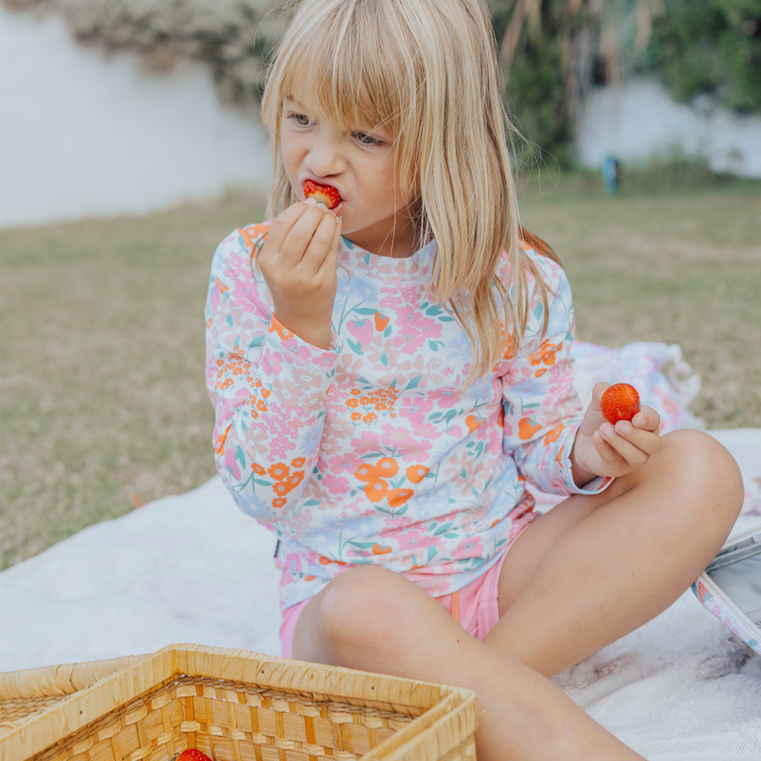 Crywolf Swim Long Sleeve Rash Vest - Berry Garden