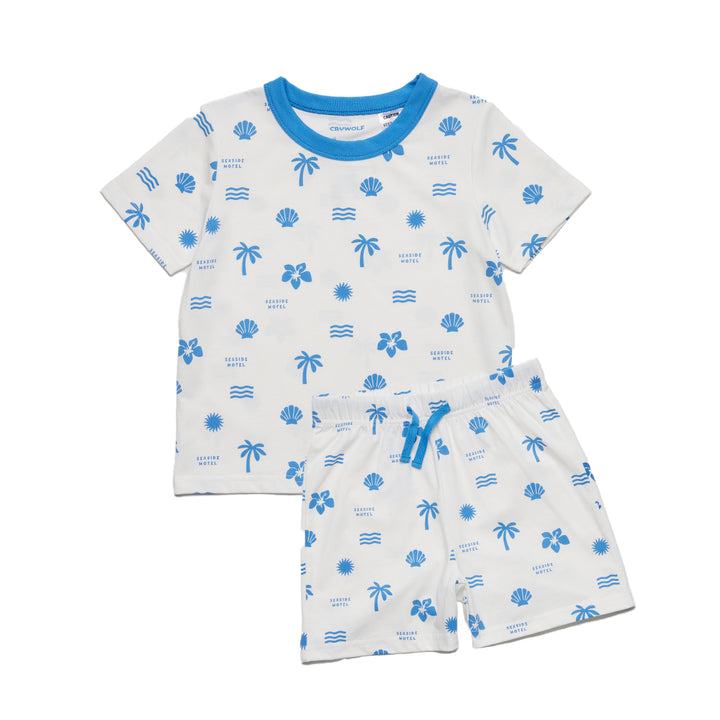 Crywolf Short Sleeve Sleep Set - Blue Holiday