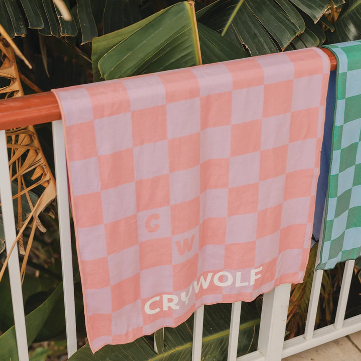 Crywolf Rapid Dry Towel - Flamingo Check