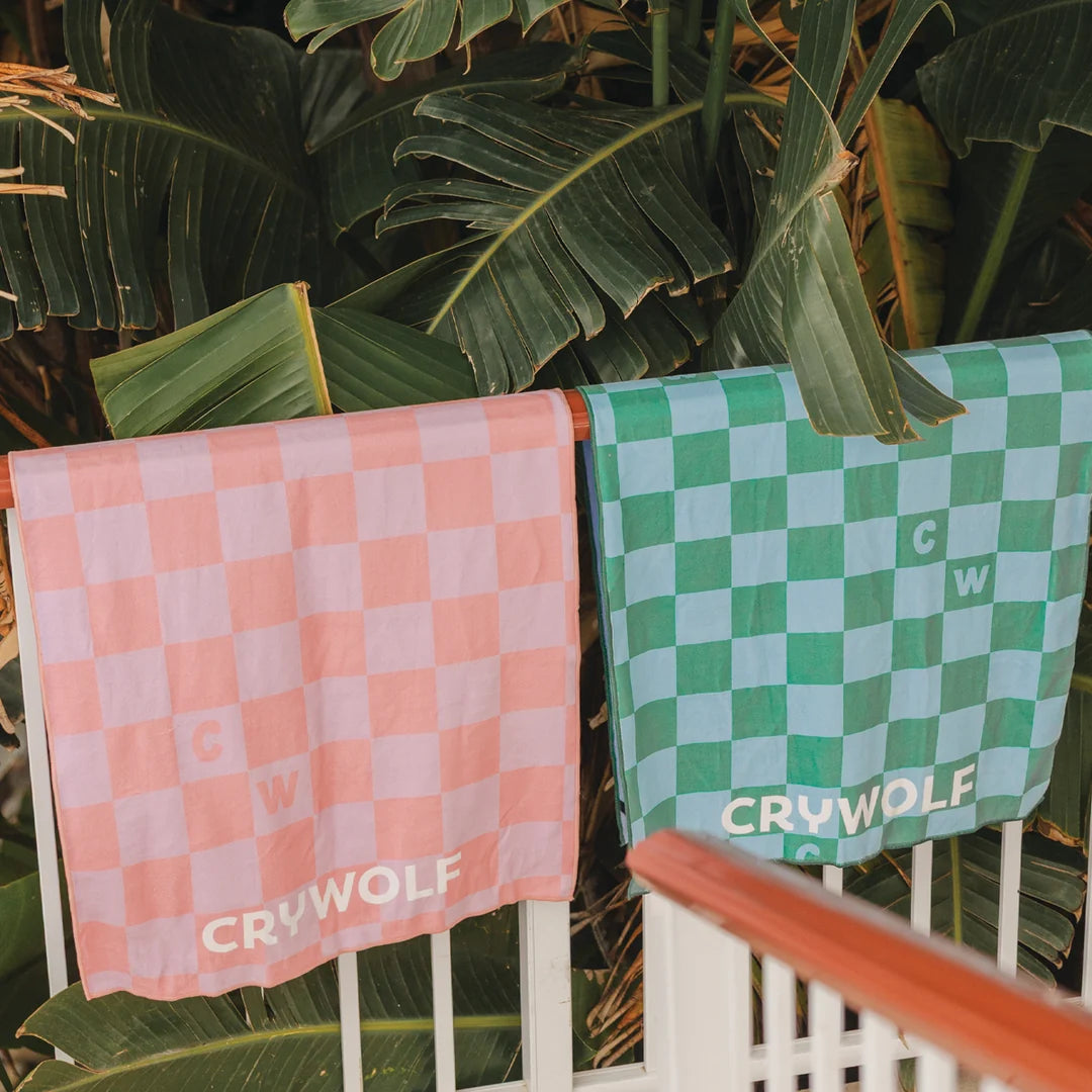 Crywolf Rapid Dry Towel - Flamingo Check