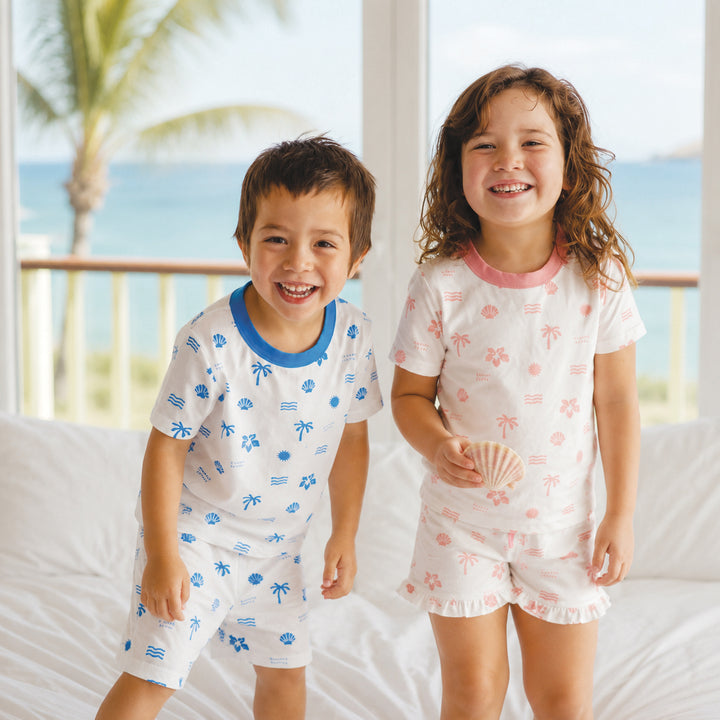 Crywolf Short Sleeve Sleep Set - Blue Holiday