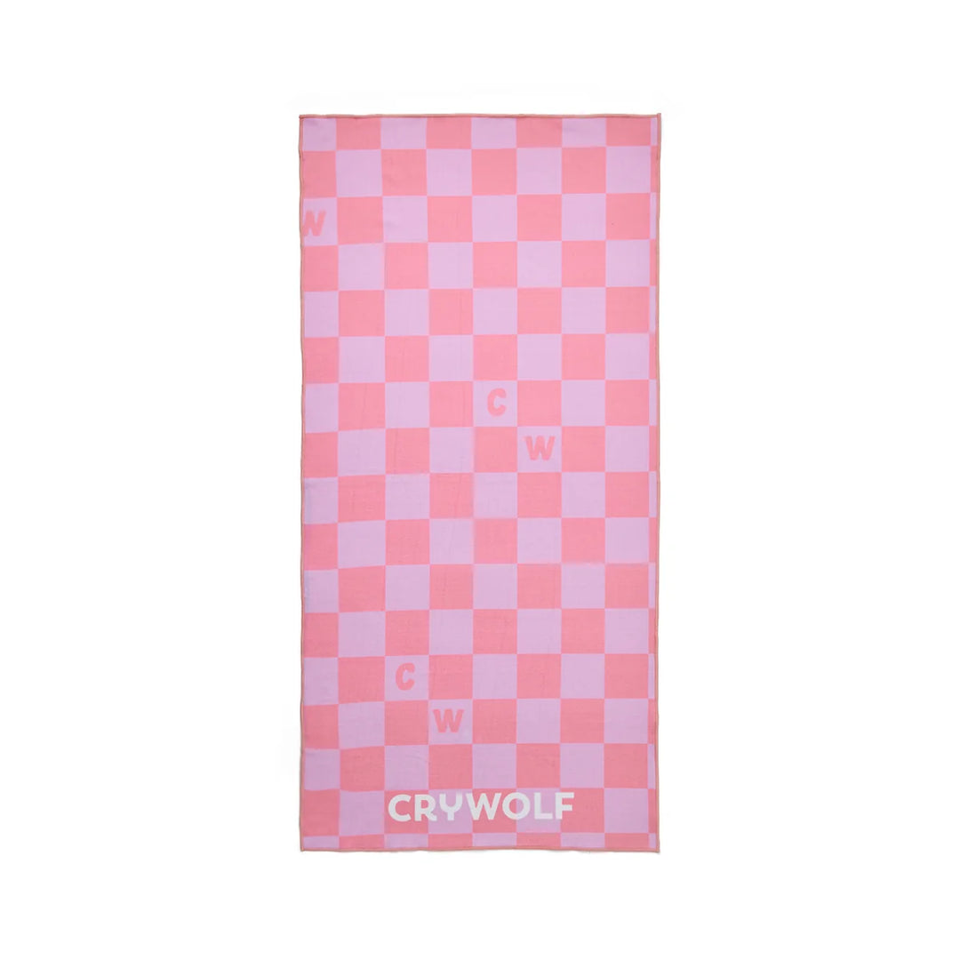 Crywolf Rapid Dry Towel - Flamingo Check