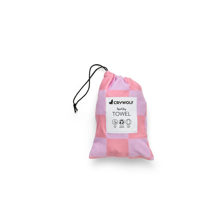 Crywolf Rapid Dry Towel - Flamingo Check