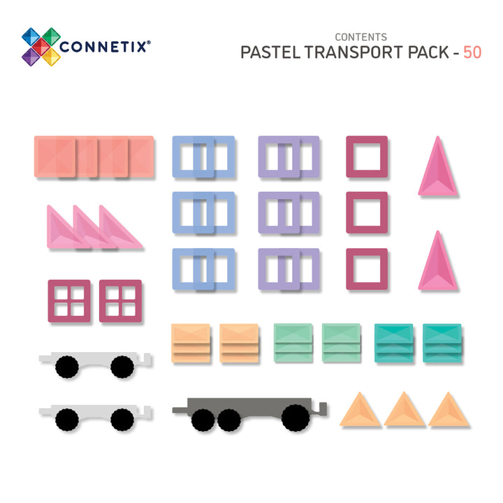 Connetix Pastel Transport PASTEL 50 Pieces