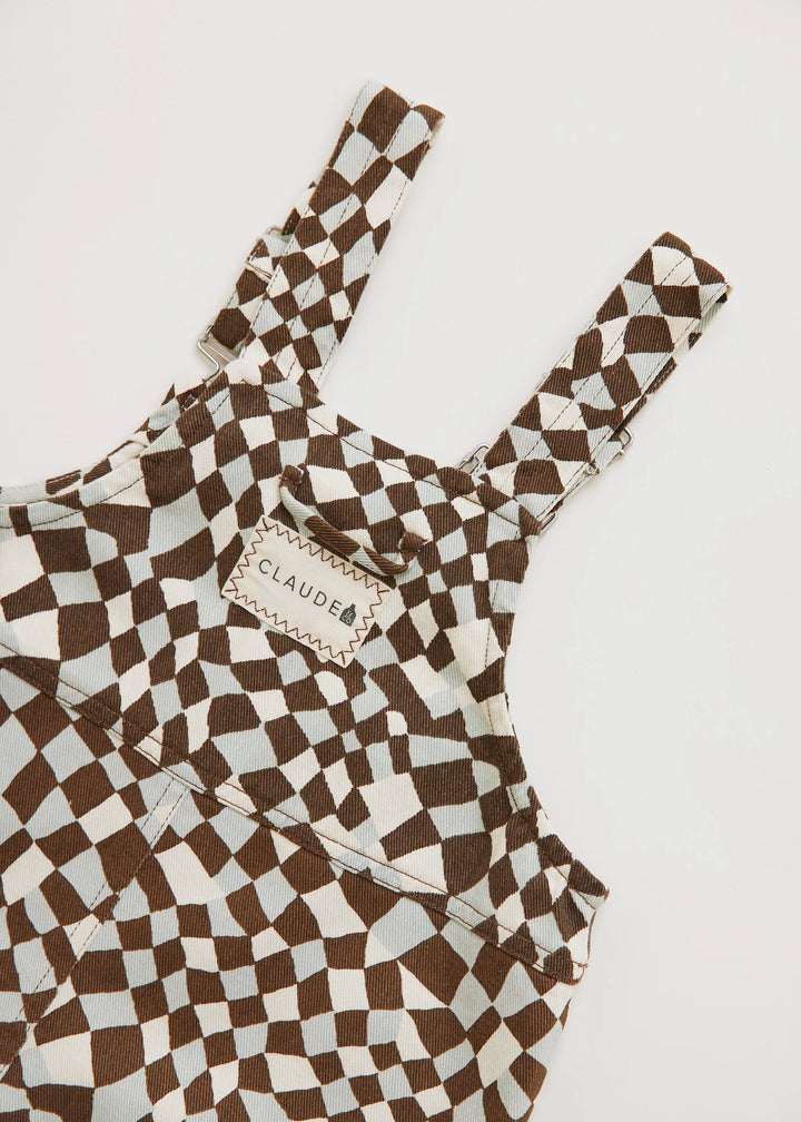 Claude &amp; Co Blythe Warped Checkerboard Dungaree