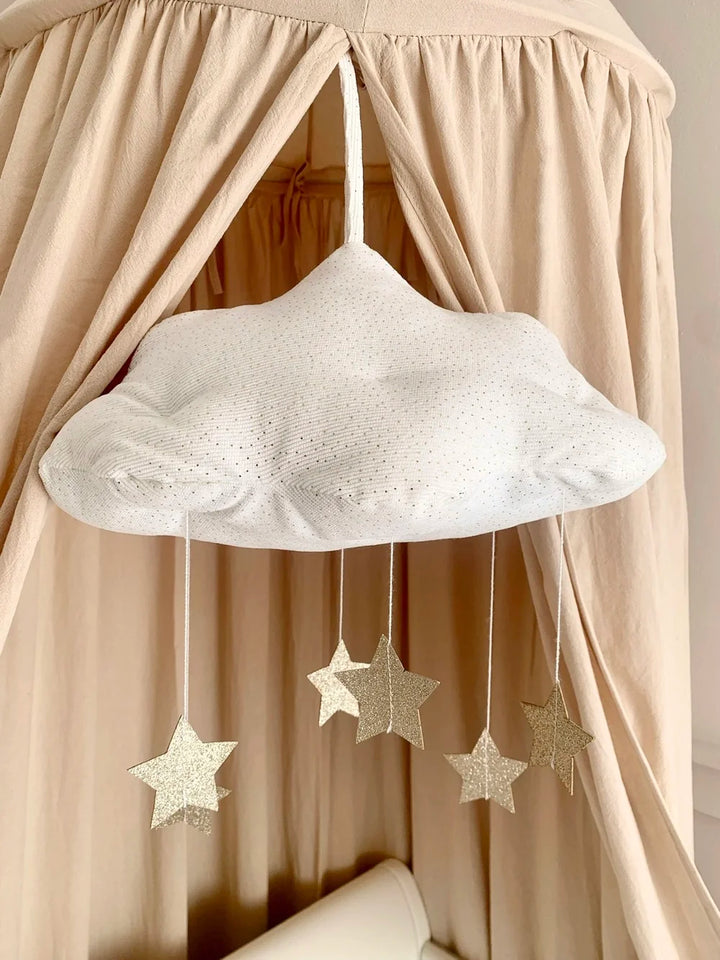 Picca Loulou Cloud Corduroy with Stars Mobile - White
