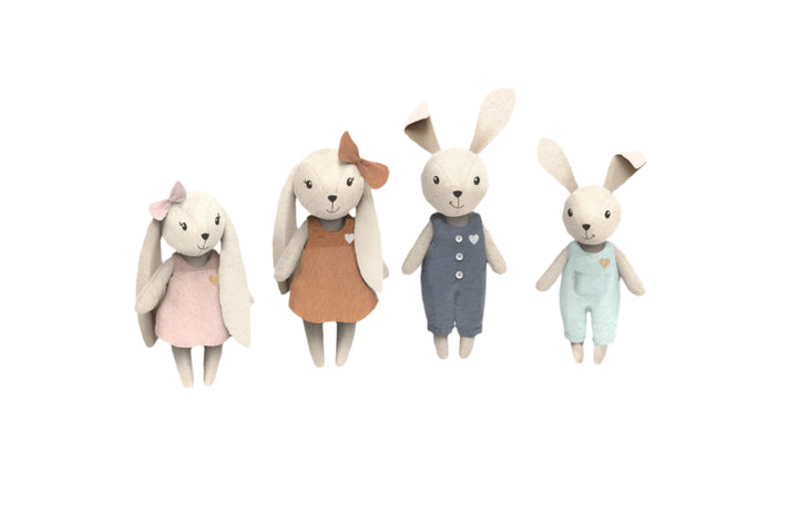 Speedy Monkey Rabbit Family - 4 Characters