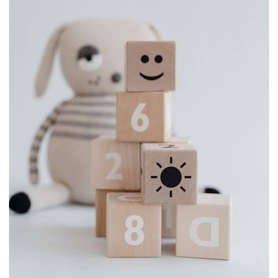 Ooh Noo Wooden Number Blocks - Black