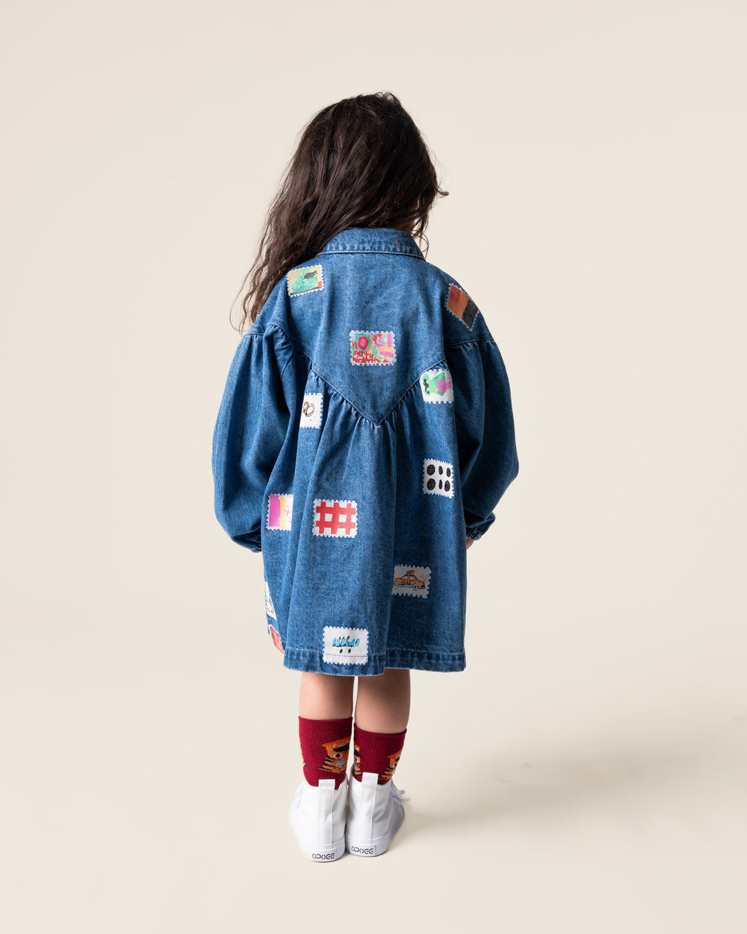 Das Ist Maurice Denim Smock Dress - Stamps