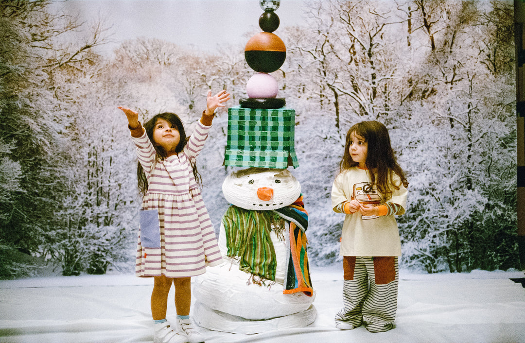 Das Ist Maurice Long Sleeve Bell Dress - Purple Stripes