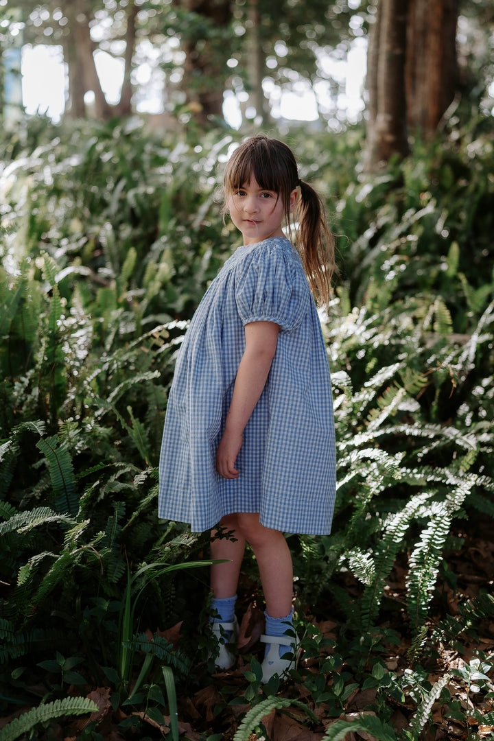 Elma Celeste Dress - Baby Blue Gingham