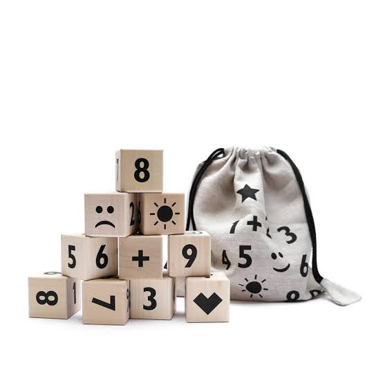 Ooh Noo Wooden Number Blocks - Black