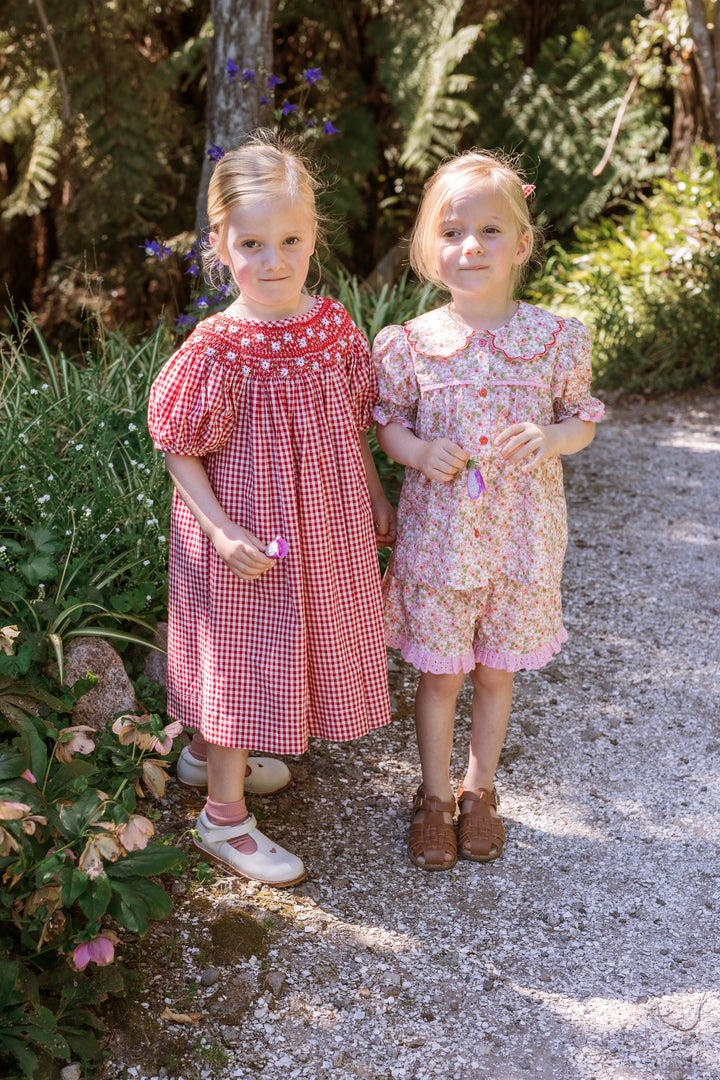 Elma Celeste Dress - Strawberry Gingham