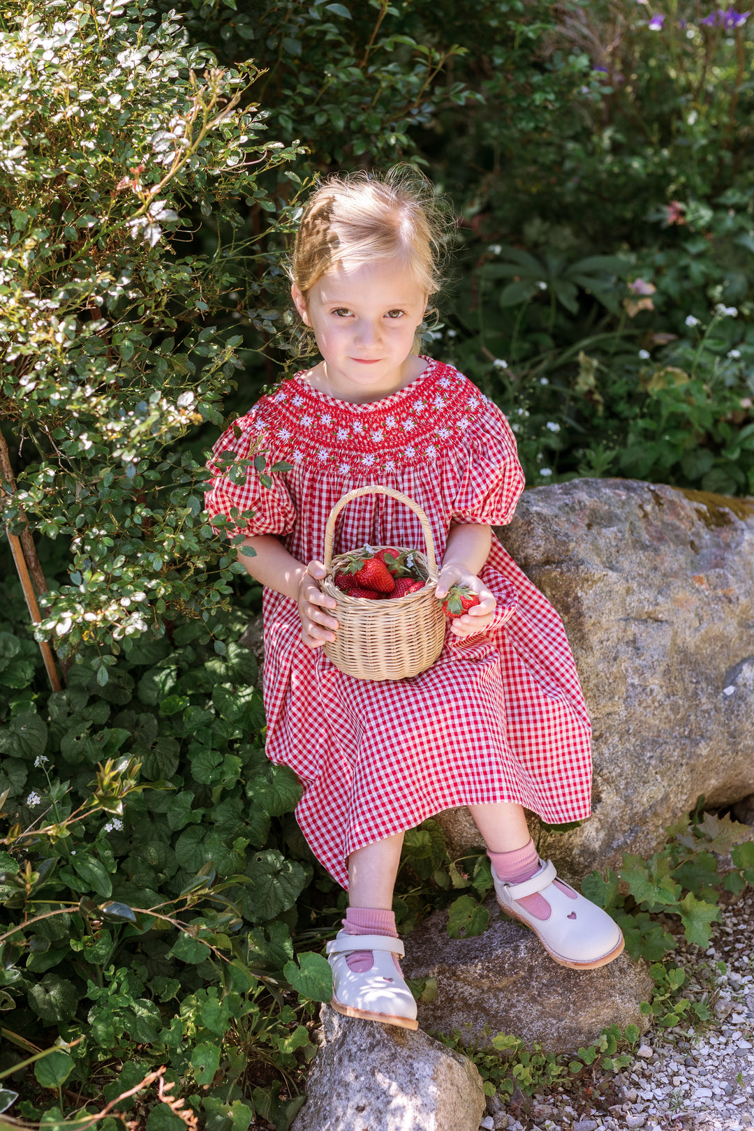 Elma Celeste Dress - Strawberry Gingham