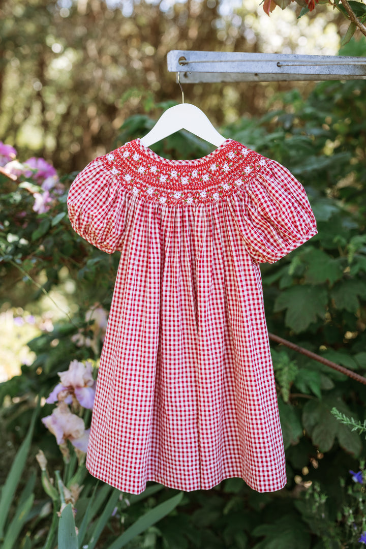 Elma Celeste Dress - Strawberry Gingham
