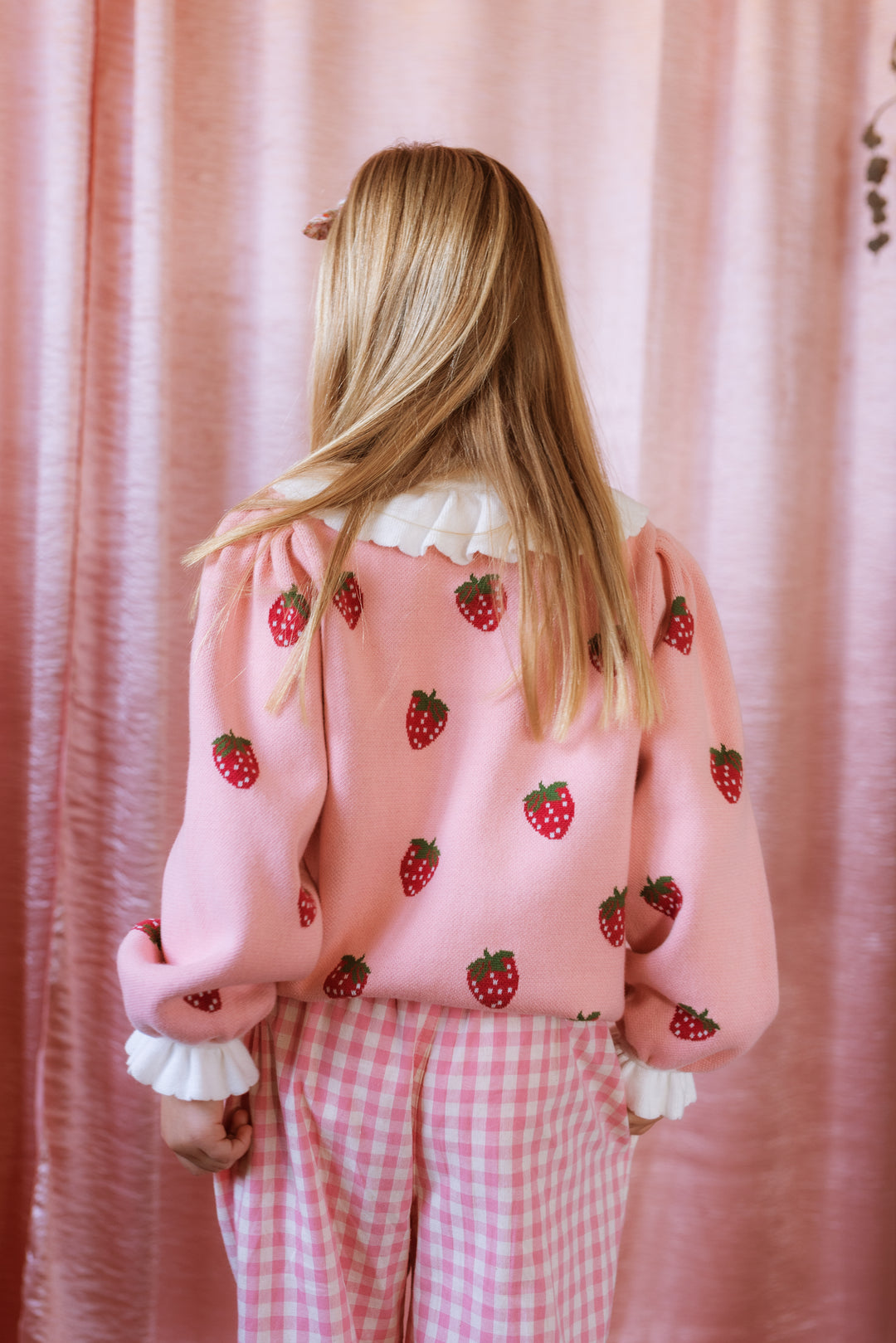 Elma Penelope Cardigan - Posy Pink Strawberries
