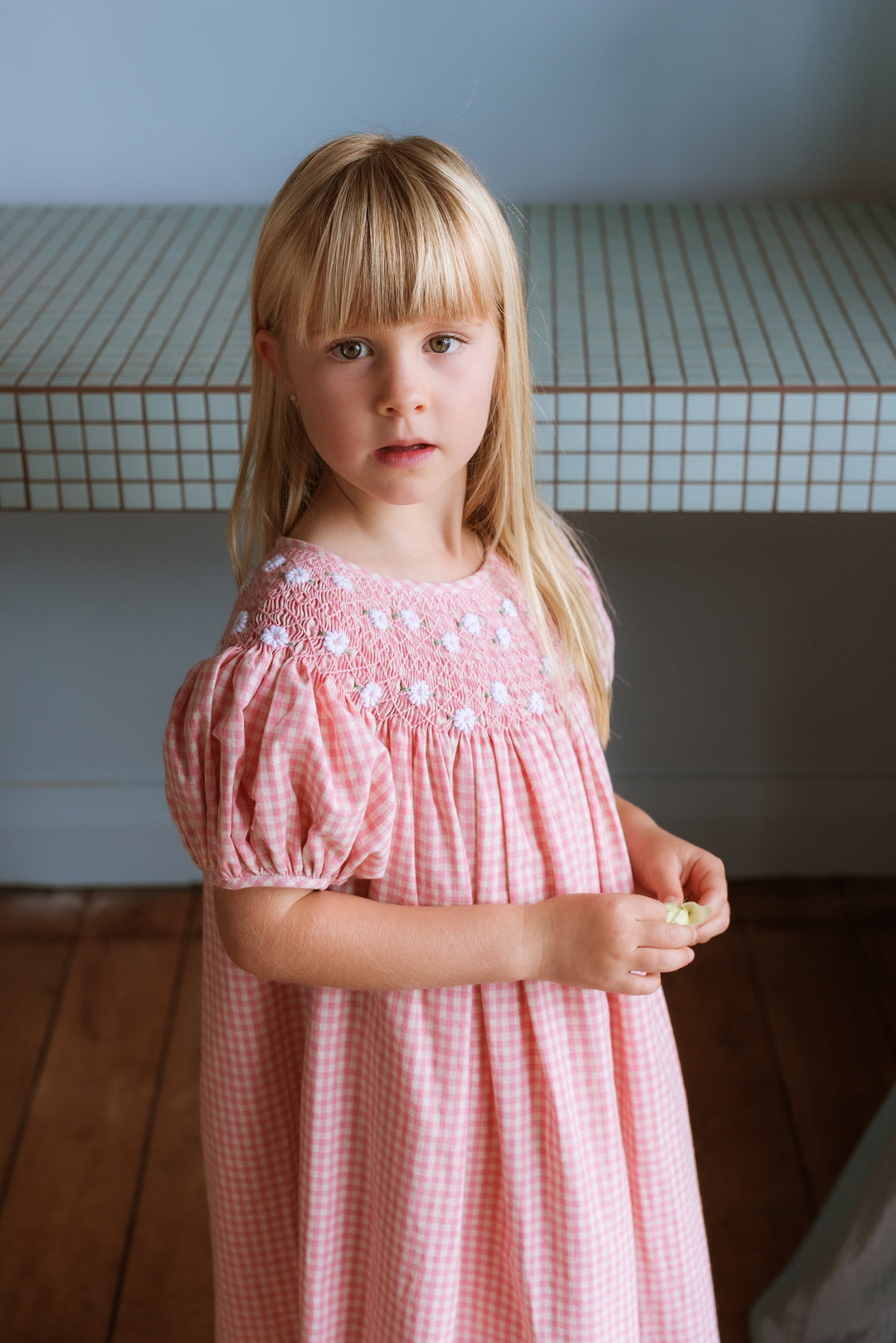 Elma Celeste Dress - Posy Gingham