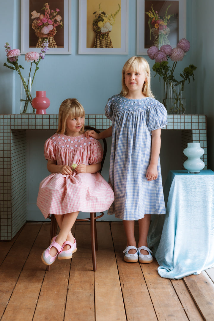 Elma Celeste Dress - Baby Blue Gingham