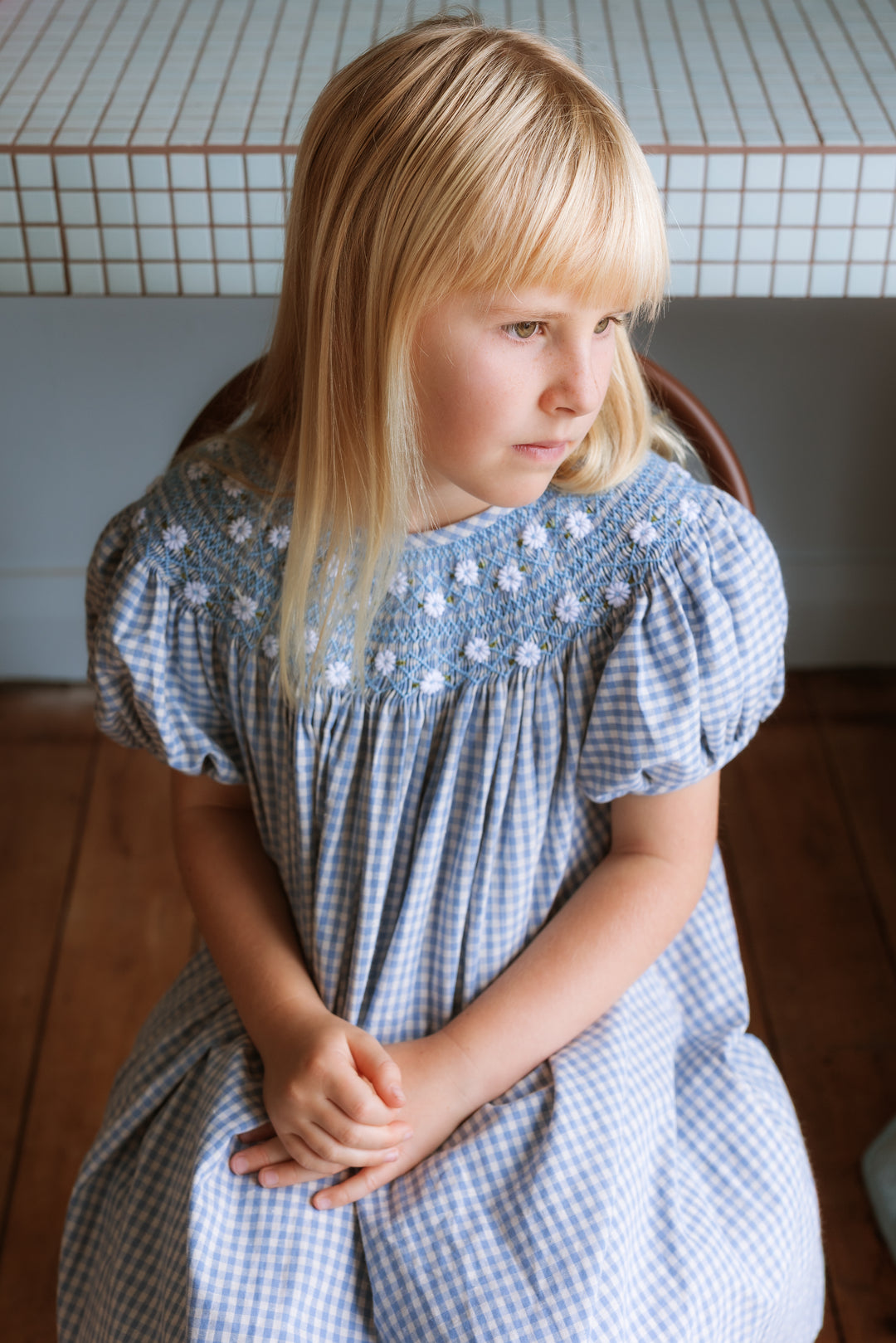 Elma Celeste Dress - Baby Blue Gingham