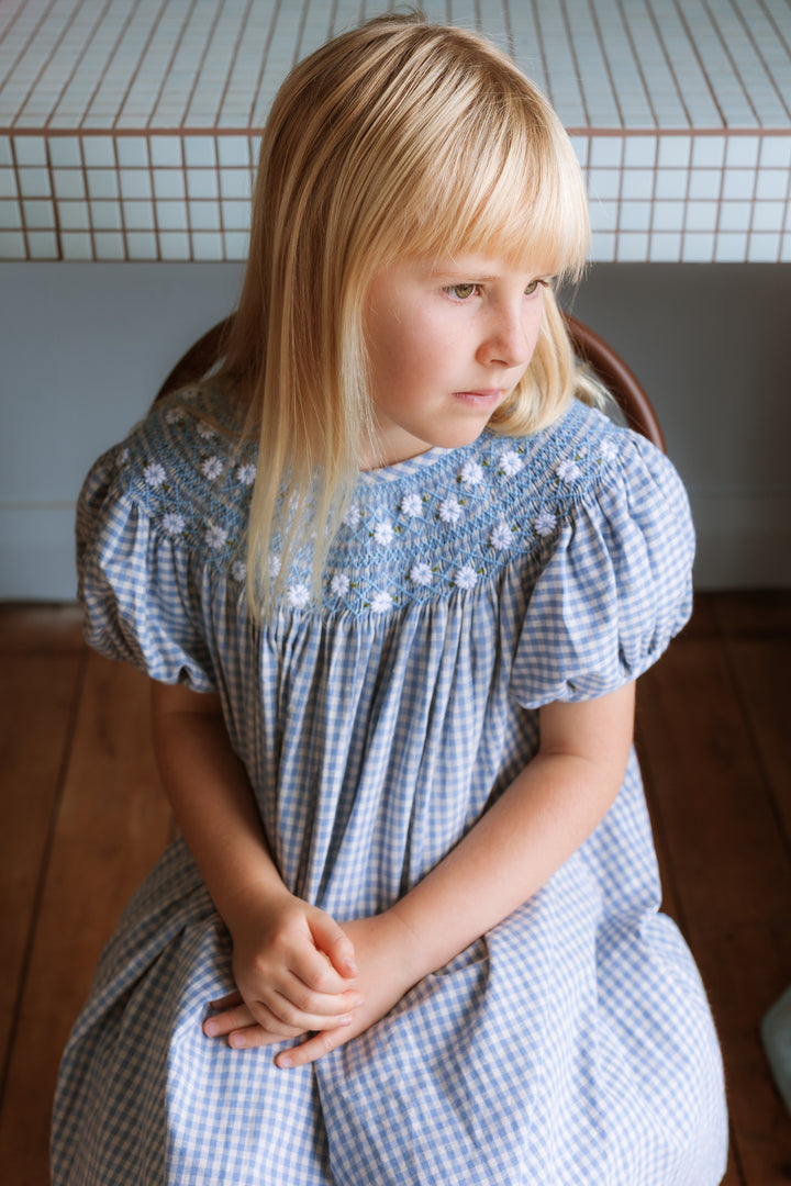 Elma Celeste Dress - Baby Blue Gingham
