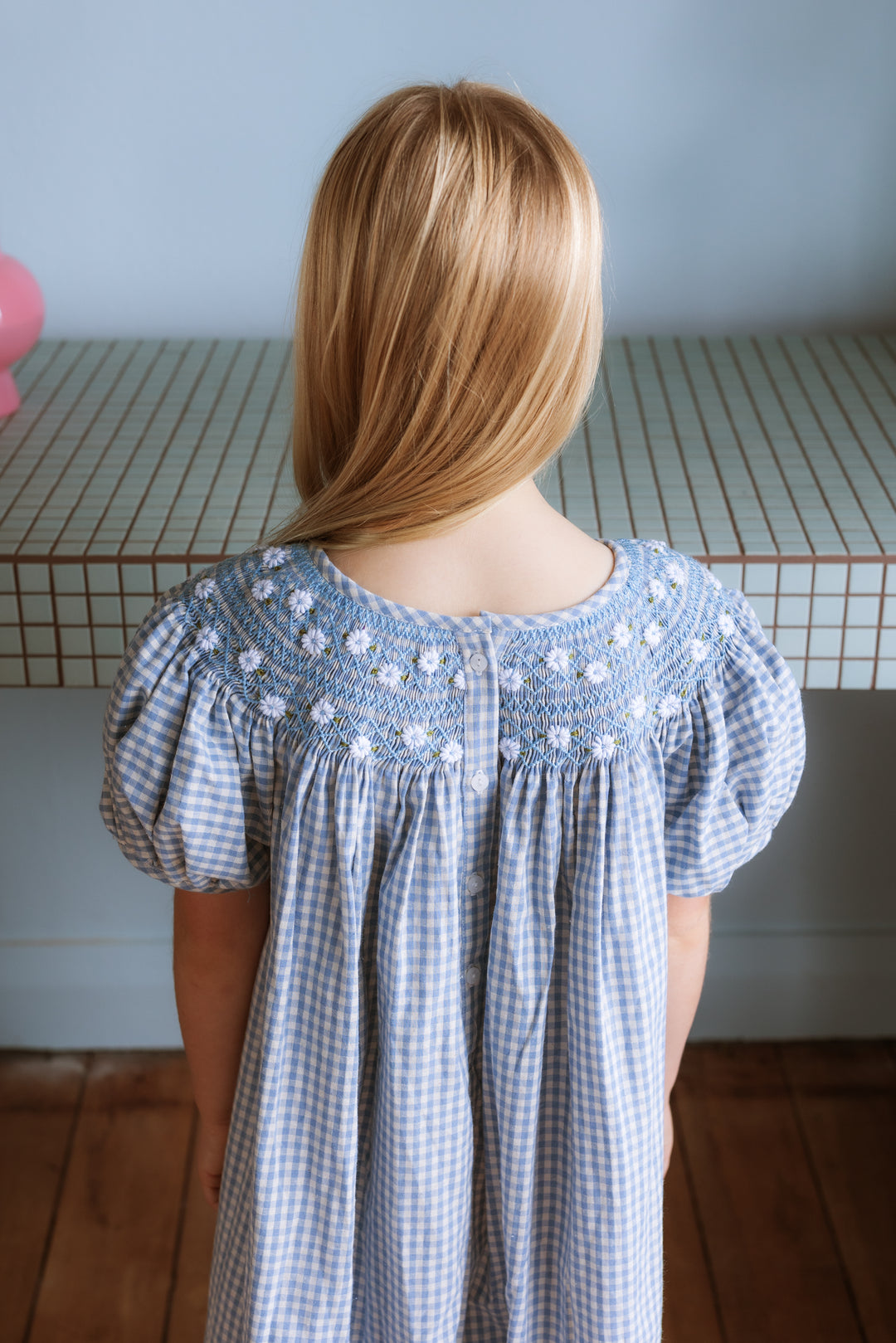 Elma Celeste Dress - Baby Blue Gingham