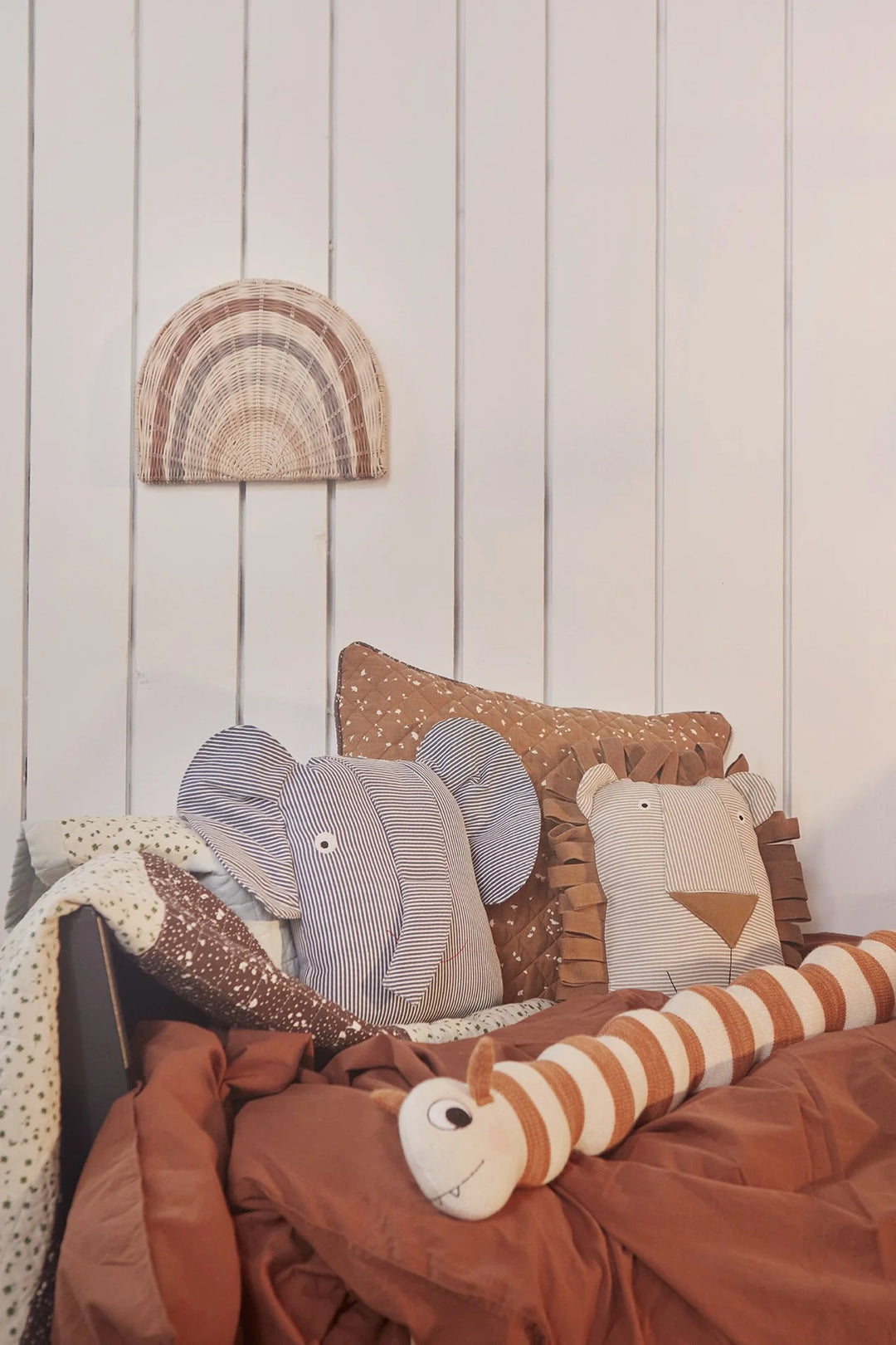 OYOY Mini Erik Elephant Cushion - Denim