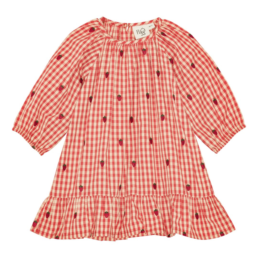 flöss Molly Long Sleeve Dress - Berry Gingham / Pre Order