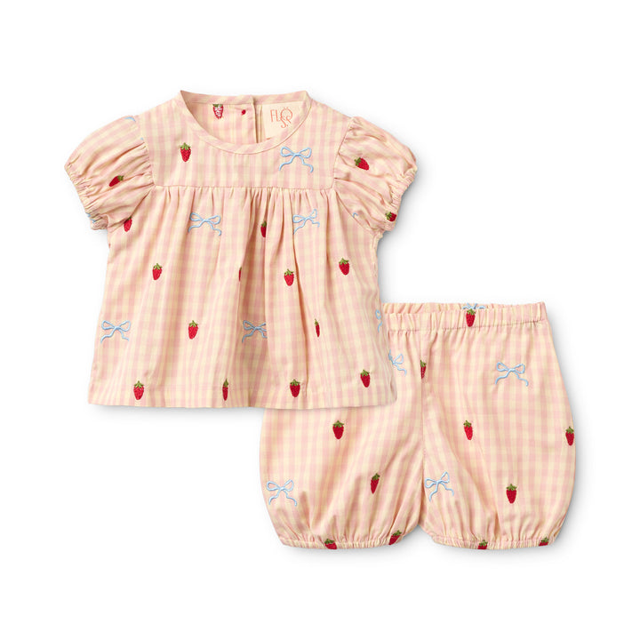 Flöss Dolly Bow Baby Set - Pink Gingham
