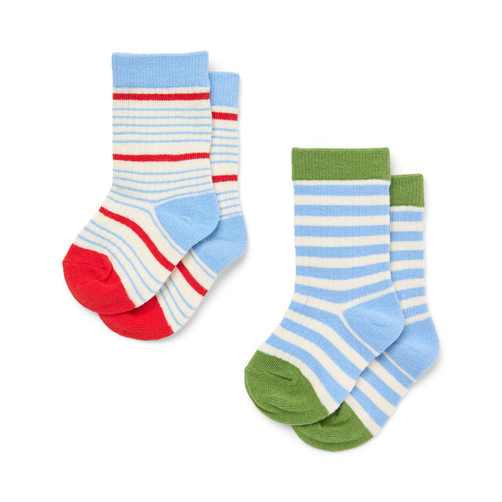 Flöss Vilde Socks 2 Pack - Blue Stripe Mix