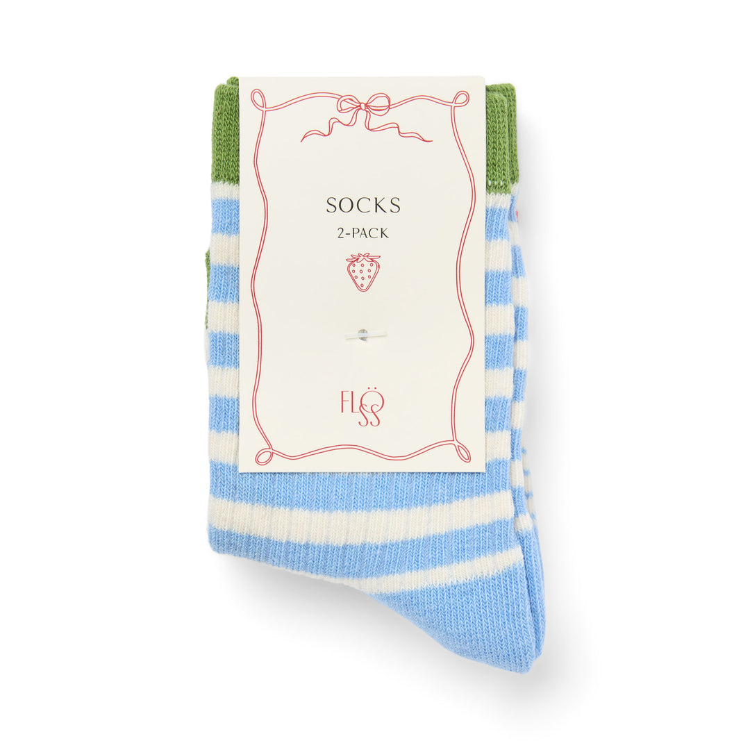 Flöss Vilde Socks 2 Pack - Blue Stripe Mix