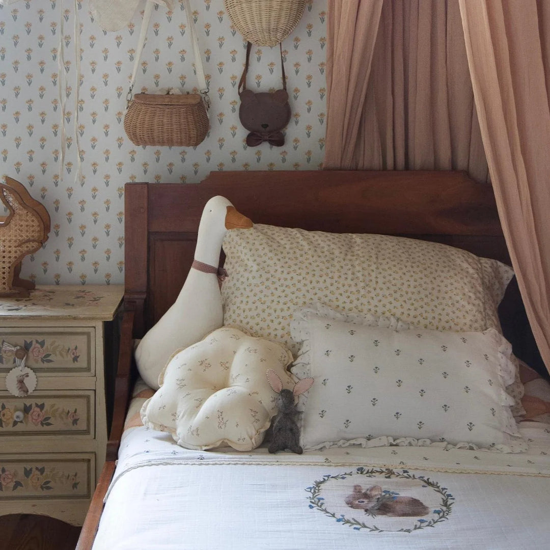 Fledge and Thread Throw Cushion - Blue Floral