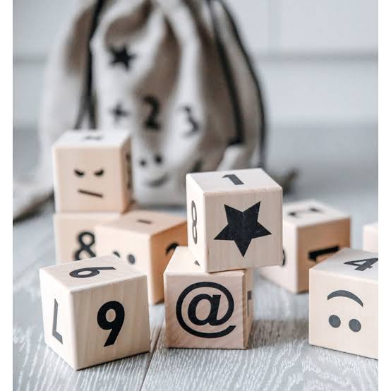 Ooh Noo Wooden Number Blocks - Black