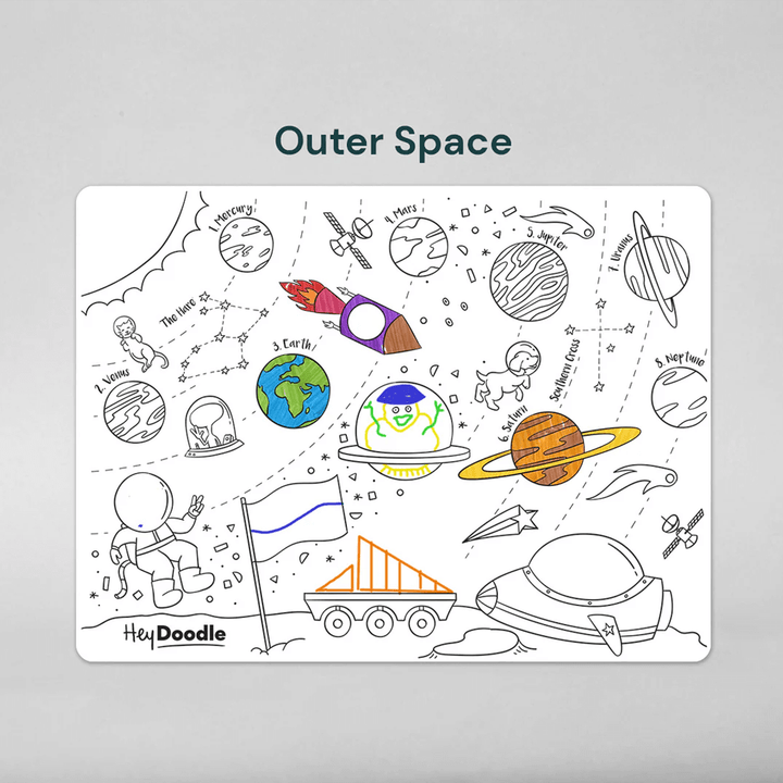 Hey Doodle - Large Colouring & Doodle Playmat - Outer Space