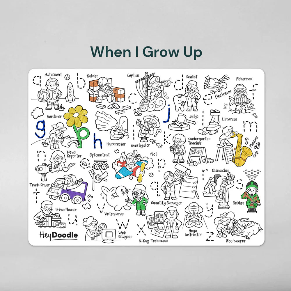 Hey Doodle - Large Colouring & Doodle Playmat - When I Grow Up