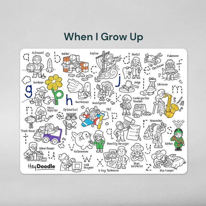 Hey Doodle - Large Colouring & Doodle Playmat - When I Grow Up