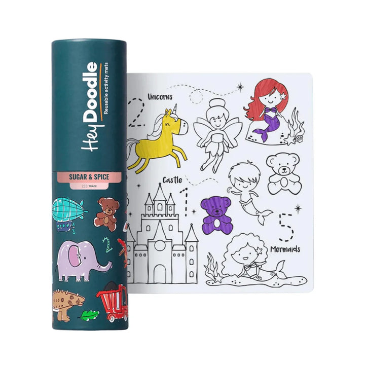 Hey Doodle - Mini Colouring & Doodle Playmat - Sugar + Spice