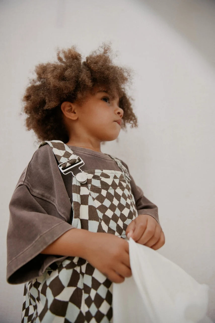 Claude &amp; Co Blythe Warped Checkerboard Dungaree