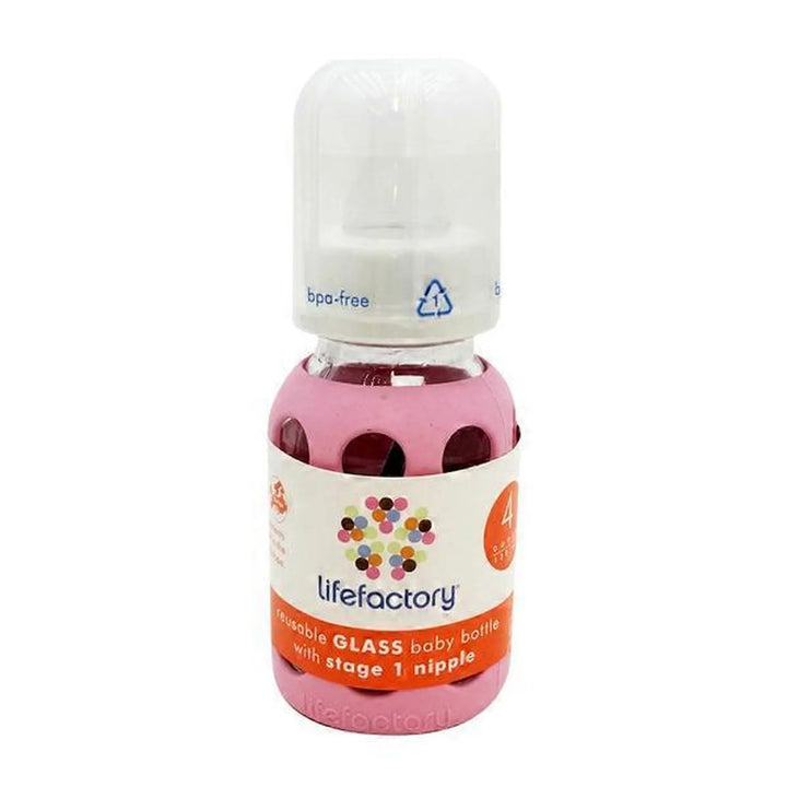Lifefactory 4oz Baby Bottle - Pink