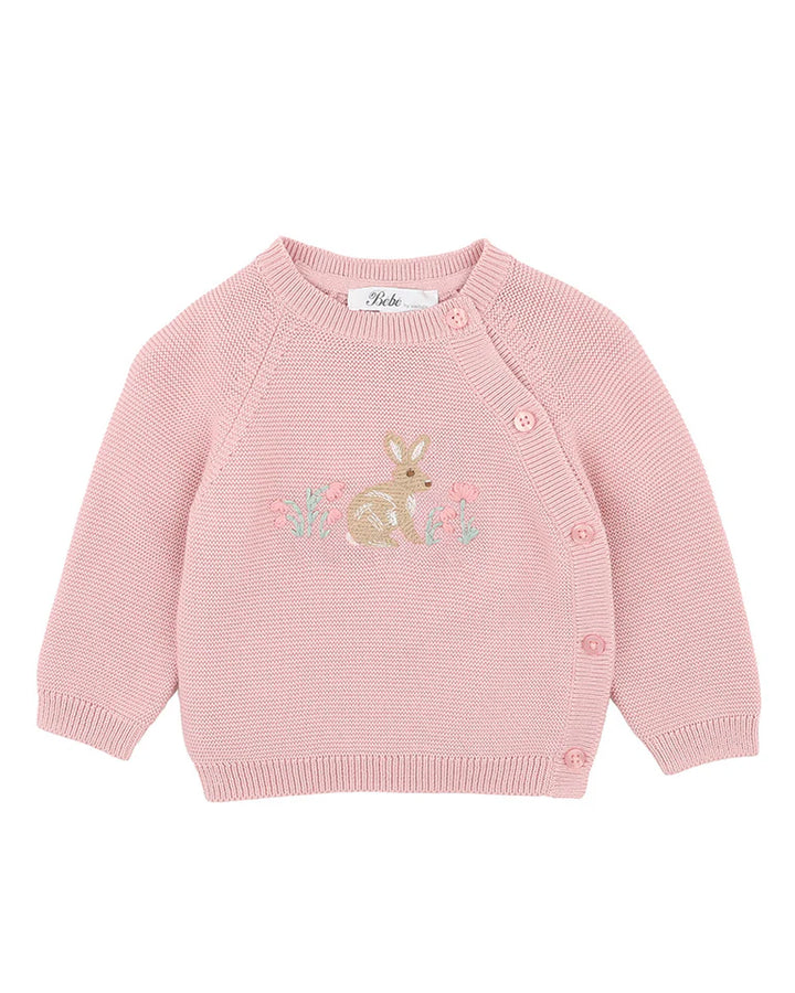 Minihaha Fern Bunny Organic Knitted Jumper - Pink