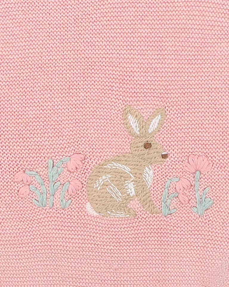 Minihaha Fern Bunny Organic Knitted Jumper - Pink