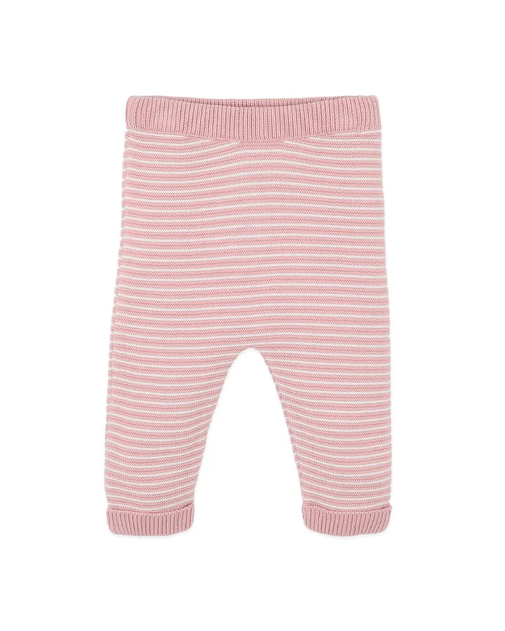 Minihaha Fern Stripe Organic Knitted Leggings - Pink