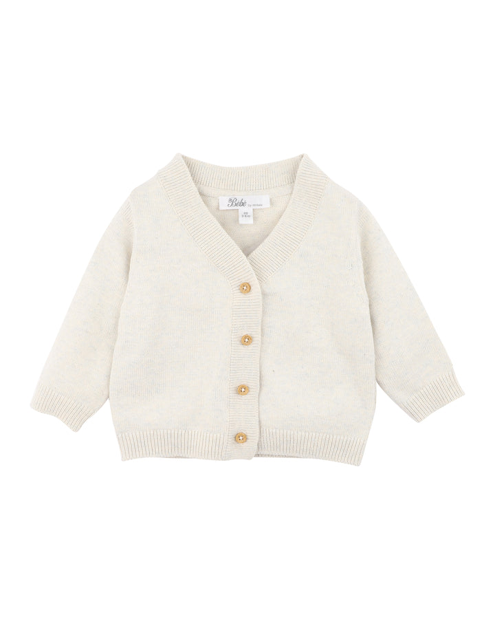 Bébé by Minihaha Brady Organic Cotton Cardigan - Sky Marl