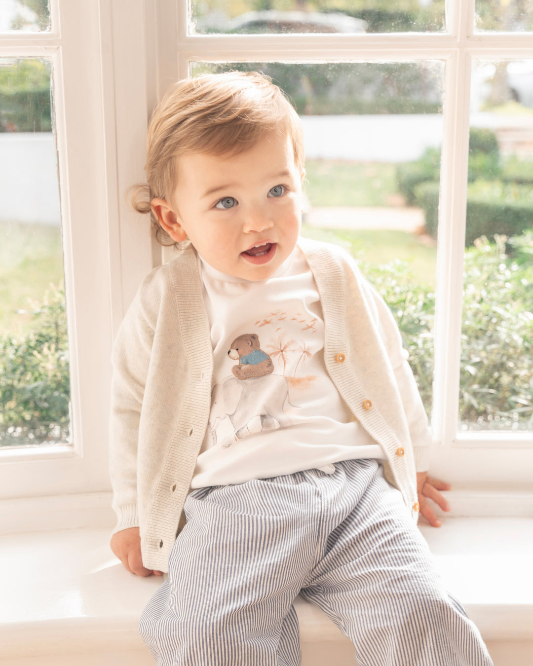 Bébé by Minihaha Brady Organic Cotton Cardigan - Sky Marl