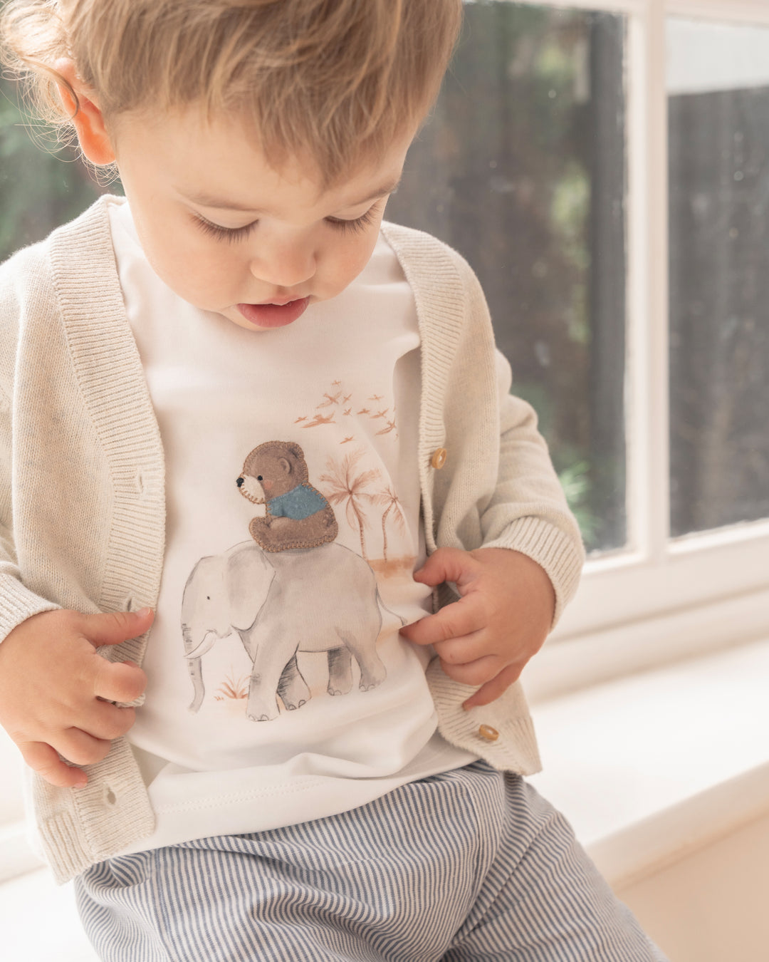 Bébé by Minihaha Brady Organic Cotton Cardigan - Sky Marl
