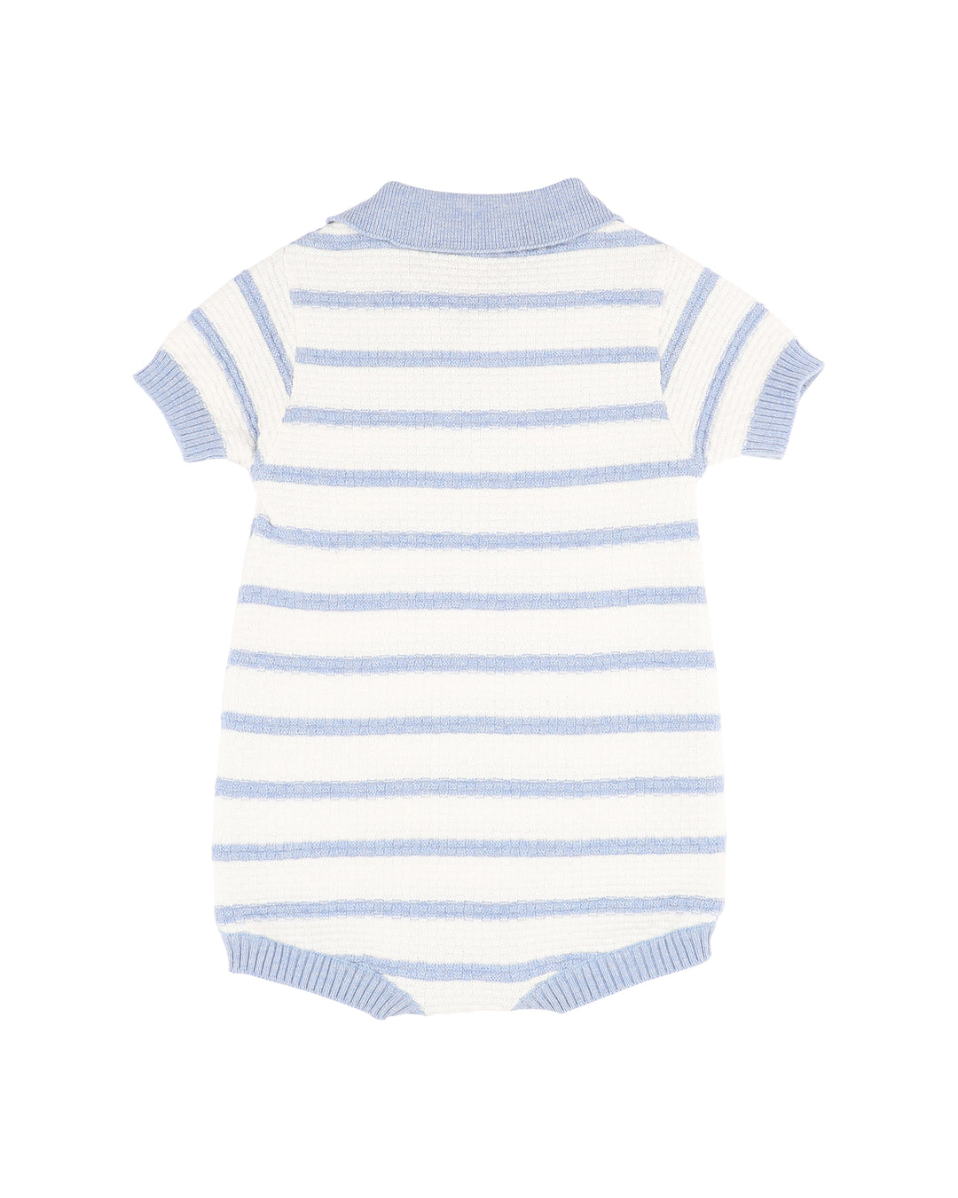 Bébé by Minihaha Brady Organic Cotton Polo Romper - Blue Stripe