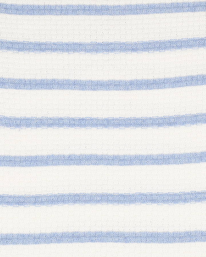 Bébé by Minihaha Brady Organic Cotton Polo Romper - Blue Stripe